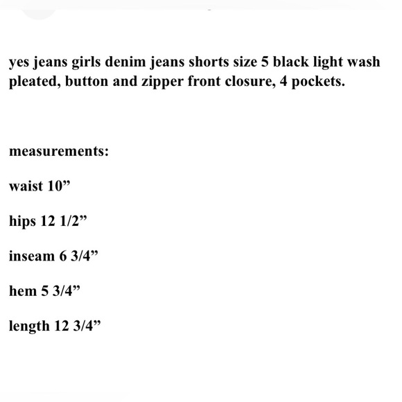 Yes Jeans Girls Denim Shorts Charcoal Light Wash Size 5 - Picture 3 of 3